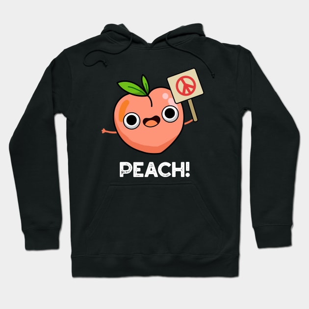 Peach Cute Peach Fruit Pun Hoodie by punnybone